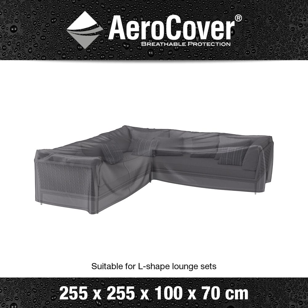 Aerocover Housse de protection pour salon d'angle Lounge forme L 255x255x100cm H:70cm