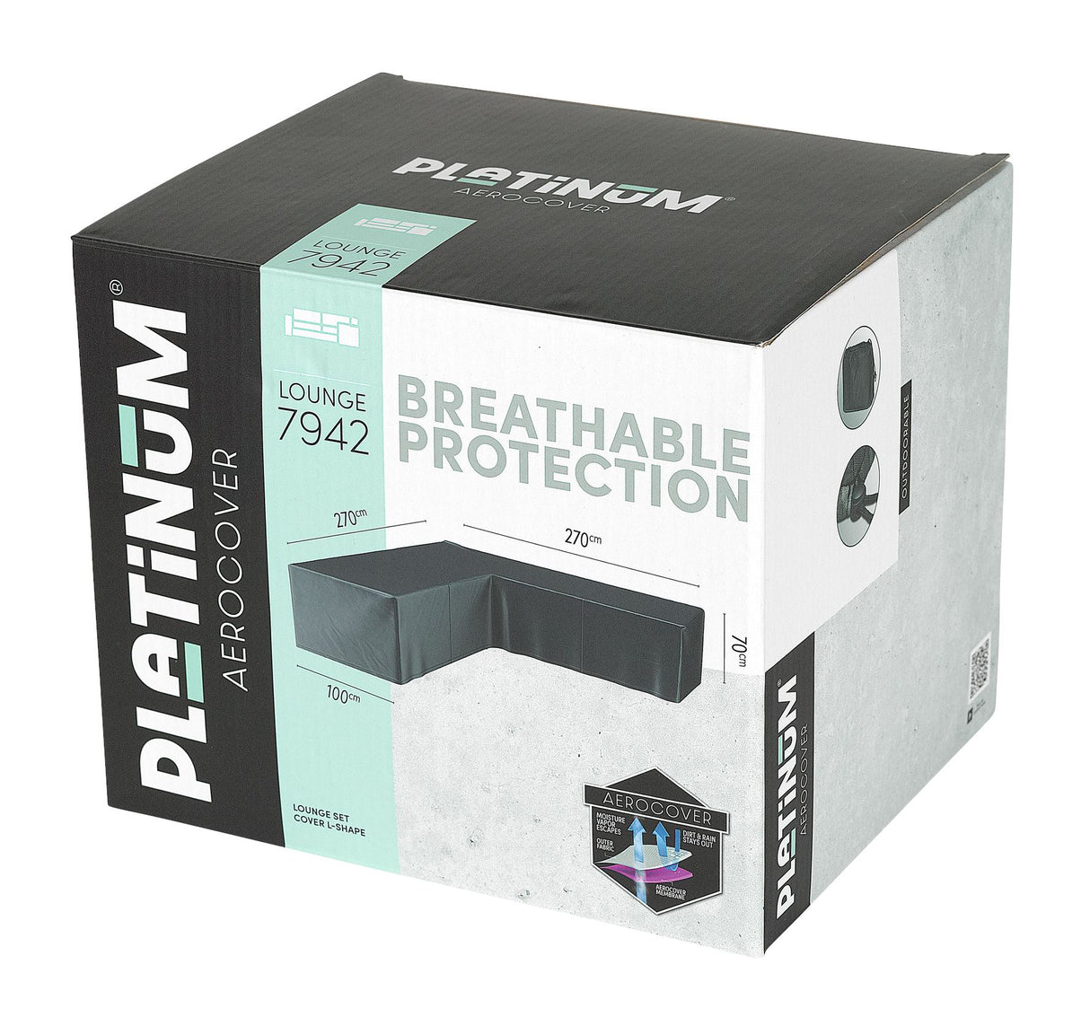 Aerocover Housse de protection pour salon d'angle Lounge forme L 270x270x100cm H:70cm