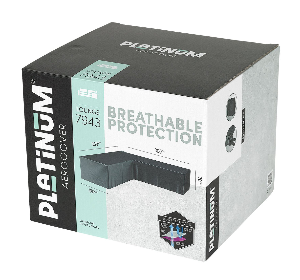 Aerocover Housse de protection pour salon d'angle Lounge forme L 300x300x100cm H:70cm
