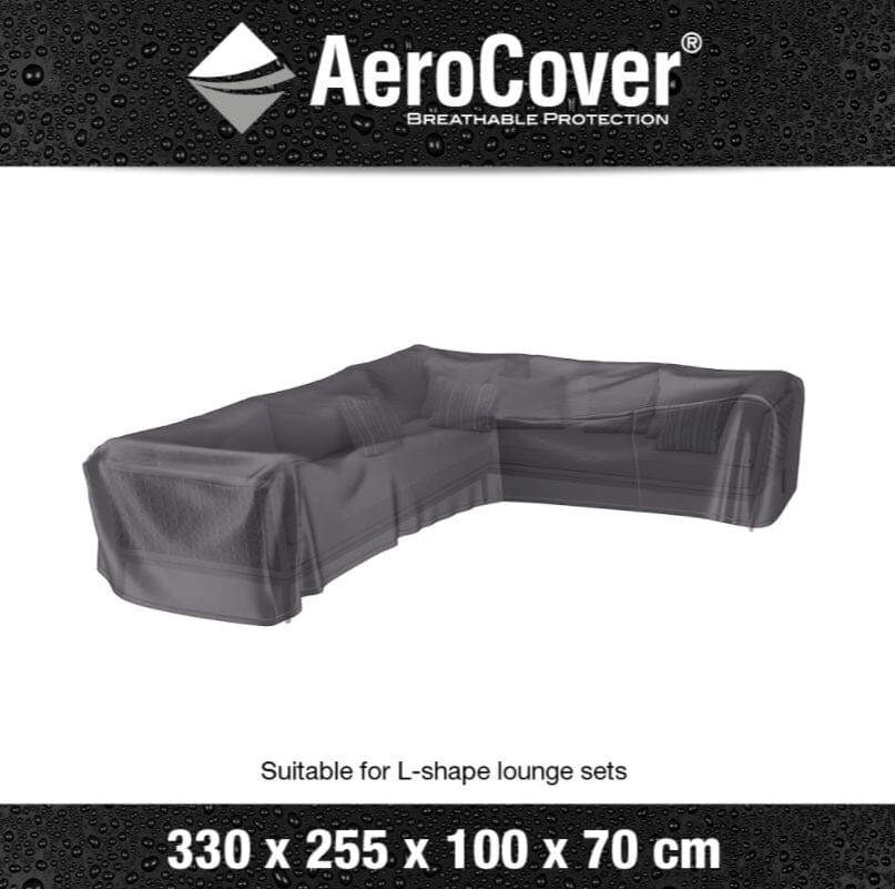 Aerocover Housse de protection pour salon d'angle Lounge forme L Droite 330x255x100cm H:70
