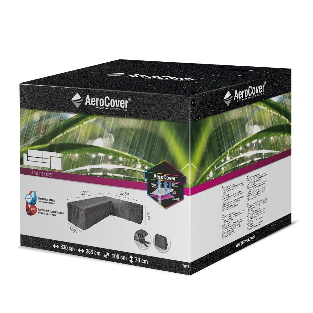 Aerocover Housse de protection pour salon d'angle Lounge forme L Droite 330x255x100cm H:70