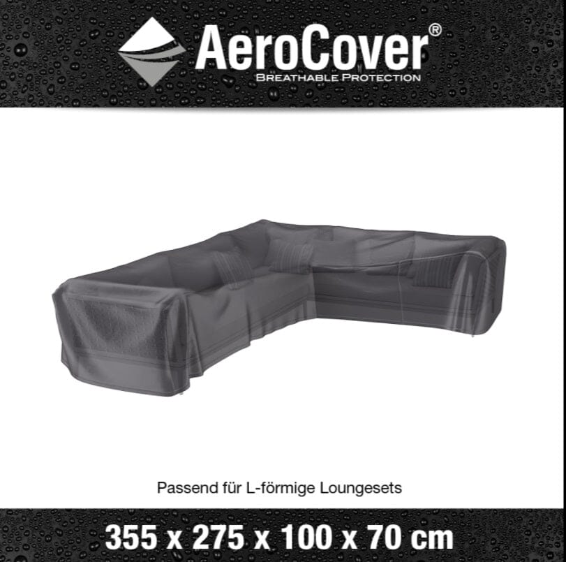 Aerocover Housse de protection pour salon d'angle Lounge forme L Droite 355x275x100cm H:70