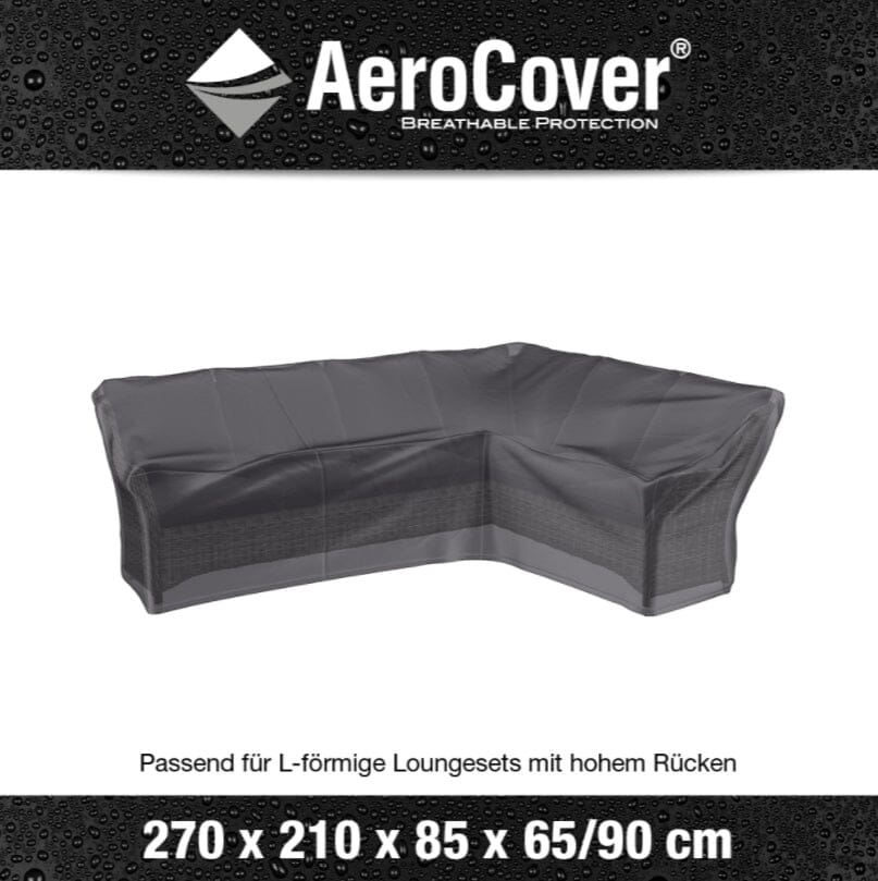 Aerocover Housse de protection pour salon d'angle Lounge forme L Droite Haut dossier 270x210x85cm H:65/90cm