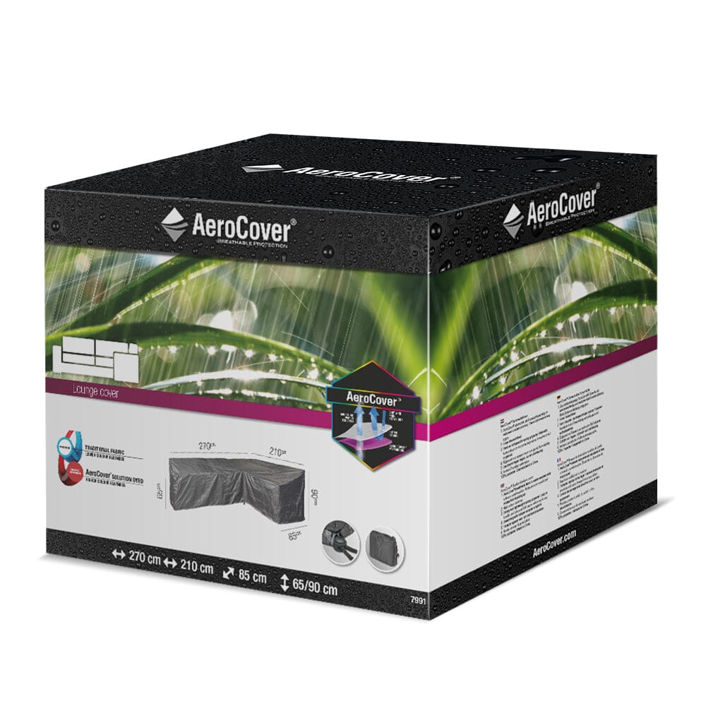 Aerocover Housse de protection pour salon d'angle Lounge forme L Droite Haut dossier 270x210x85cm H:65/90cm