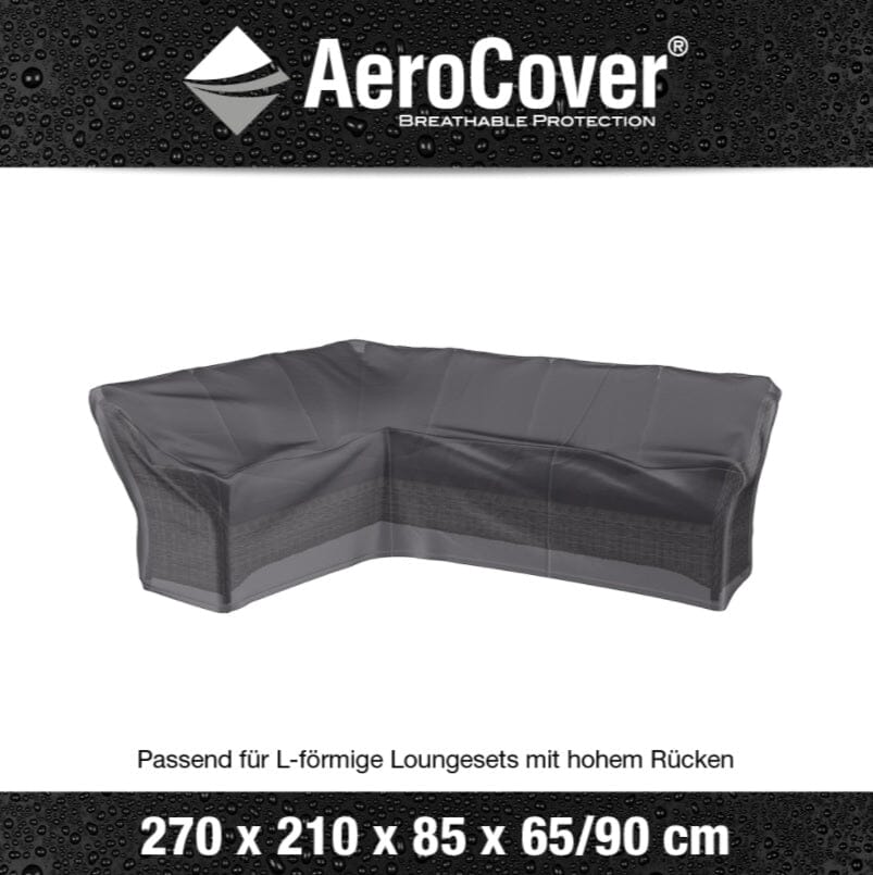 Aerocover Housse de protection pour salon d'angle Lounge forme L Gauche 270x210x85cm H:65/90cm