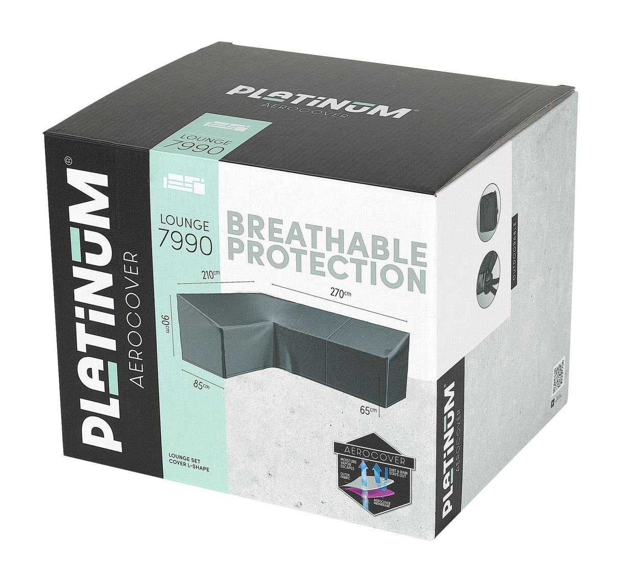 Aerocover Housse de protection pour salon d'angle Lounge forme L Gauche 270x210x85cm H:65/90cm