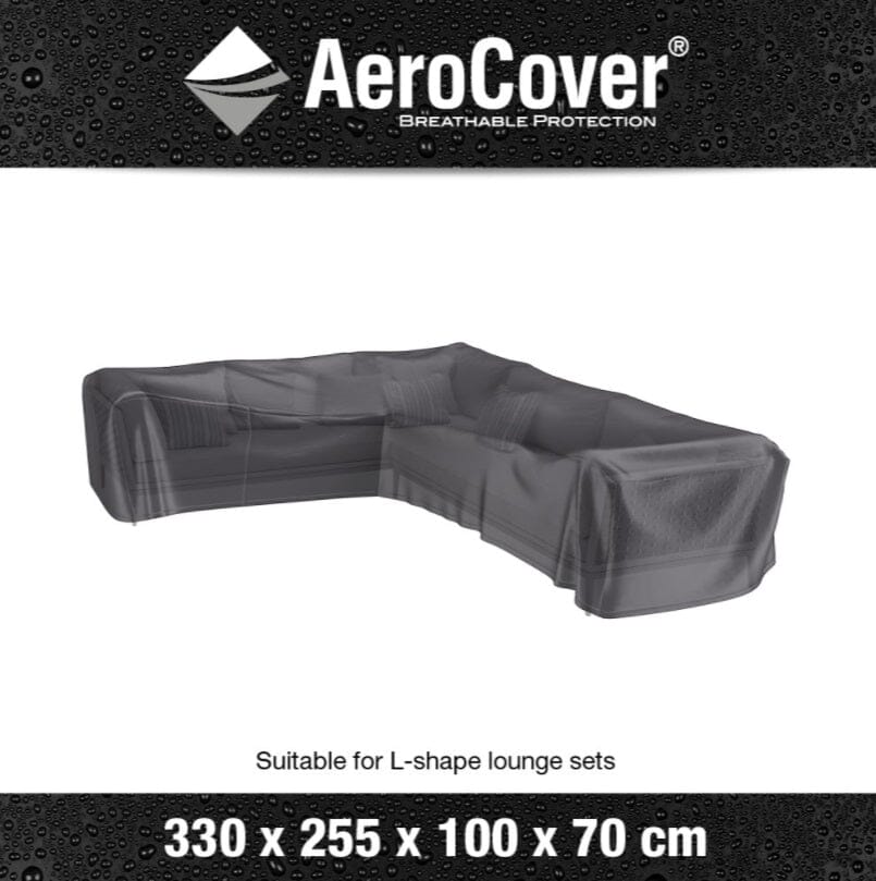 Aerocover Housse de protection pour salon d'angle Lounge forme L Gauche 330x255x100cm H:70