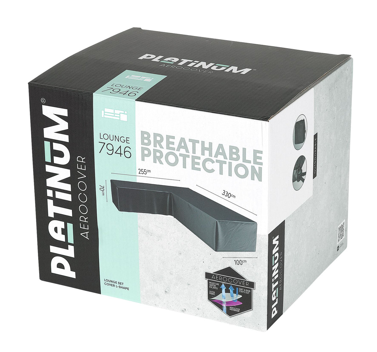 Aerocover Housse de protection pour salon d'angle Lounge forme L Gauche 330x255x100cm H:70