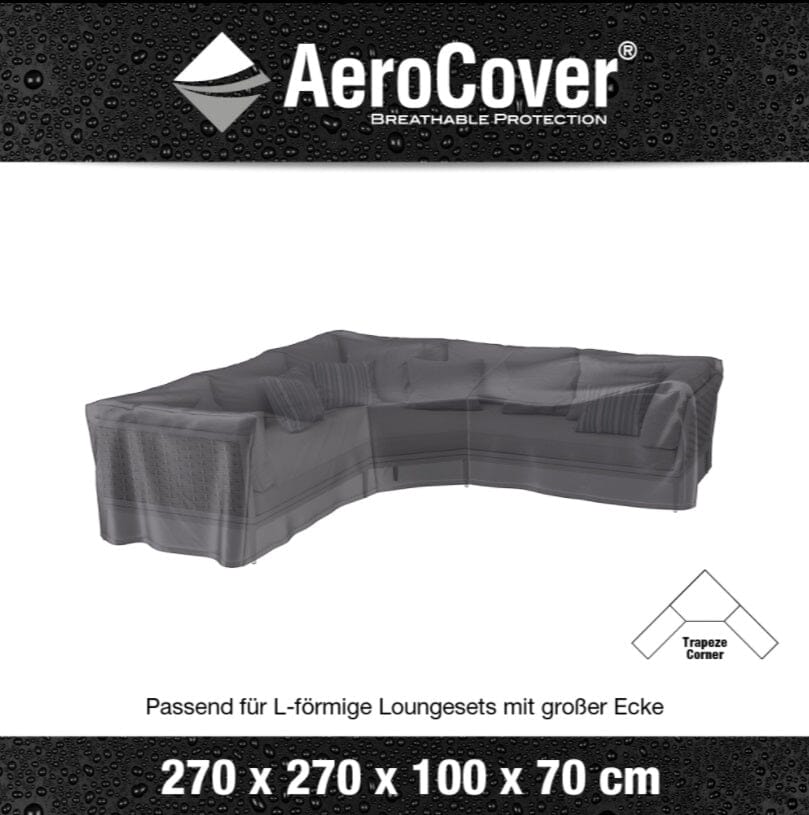 Aerocover Housse de protection pour salon d'angle Lounge forme L Trapèze 270x270x100cm H:70cm