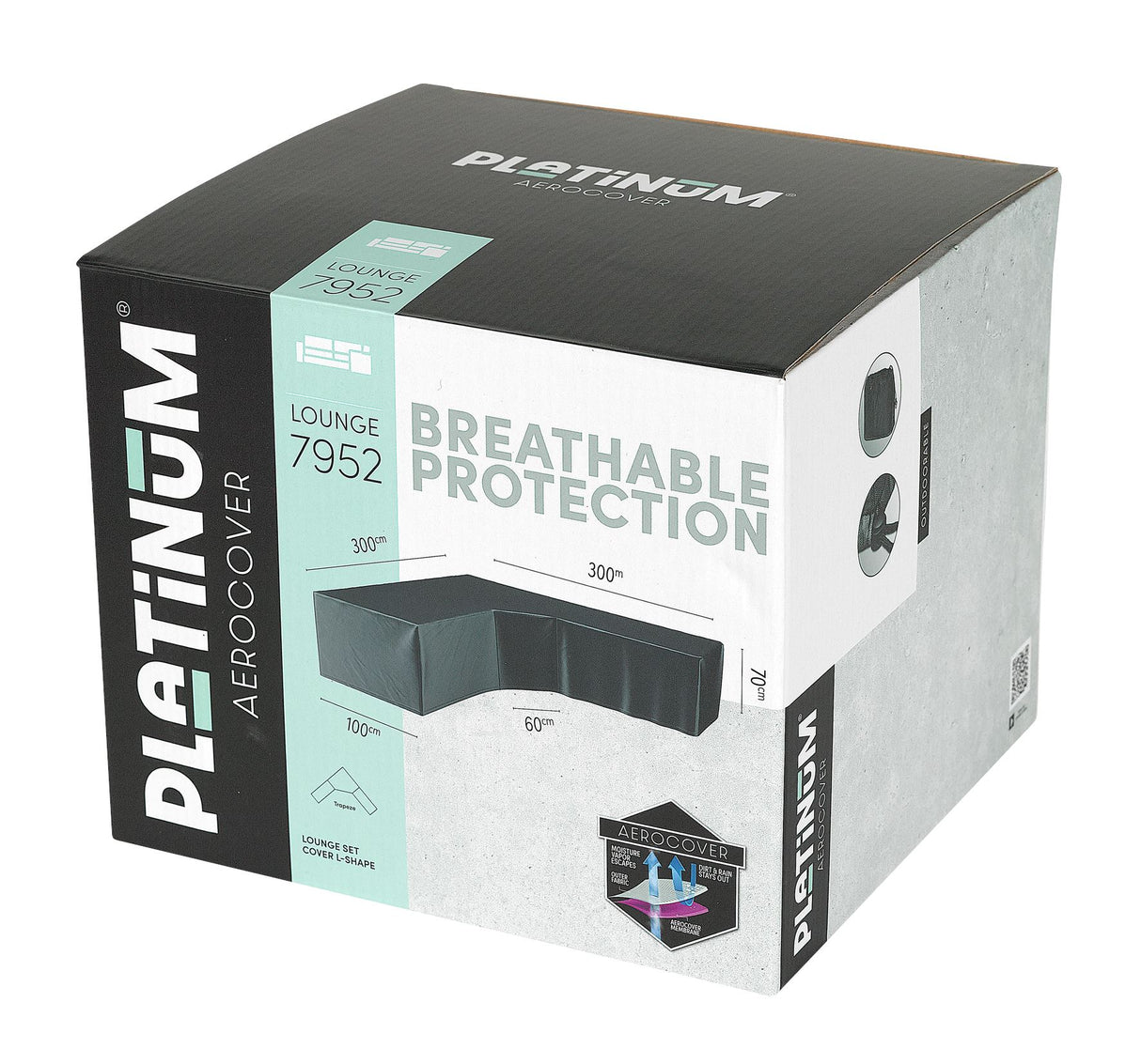 Aerocover Housse de protection pour salon d'angle Lounge forme L Trapèze 300x300x100cm H:70cm