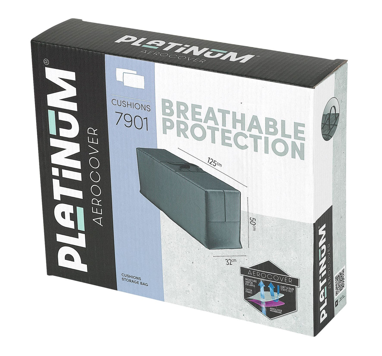 Aerocover Housse de protection Sac de transport pour coussins 125x32x50cm