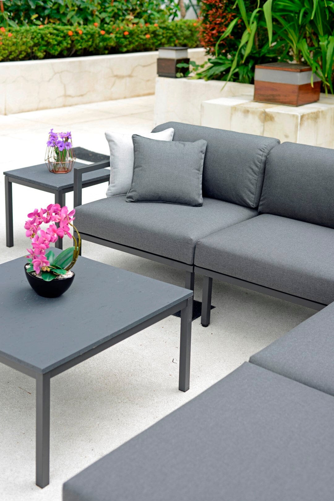 Arolla Coussin déco 40x40cm laminé anthracite