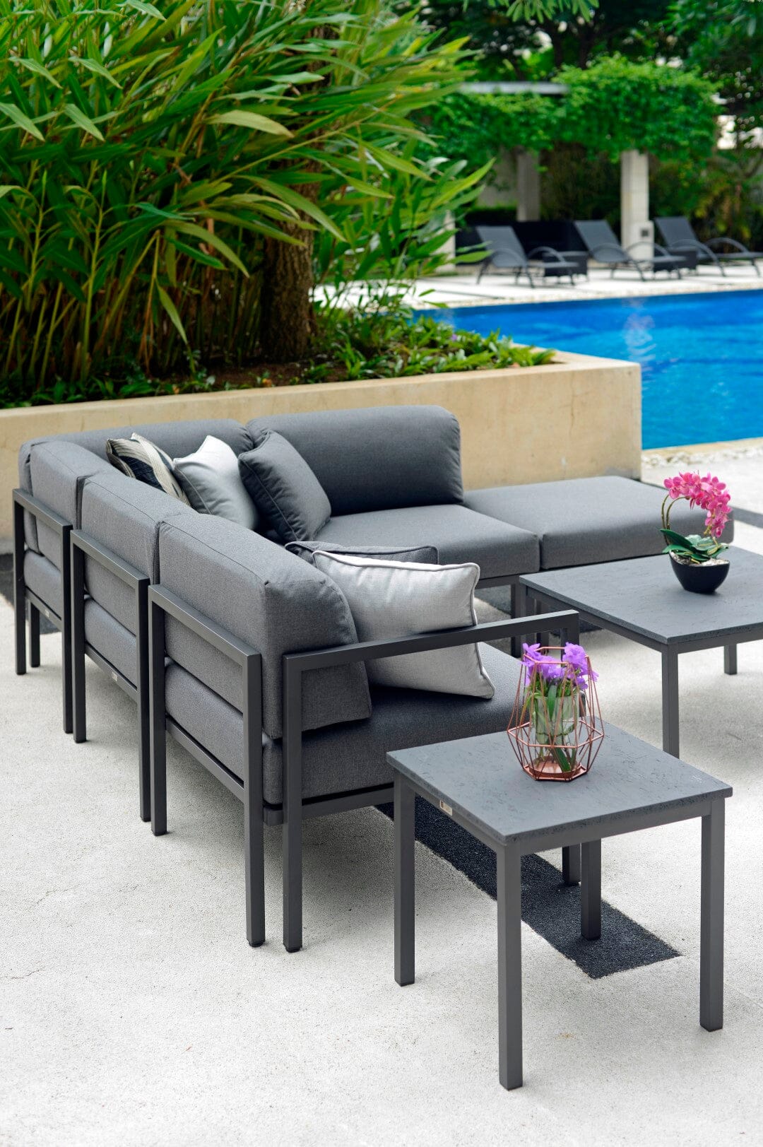 Arolla Coussin déco 40x40cm laminé gris clair