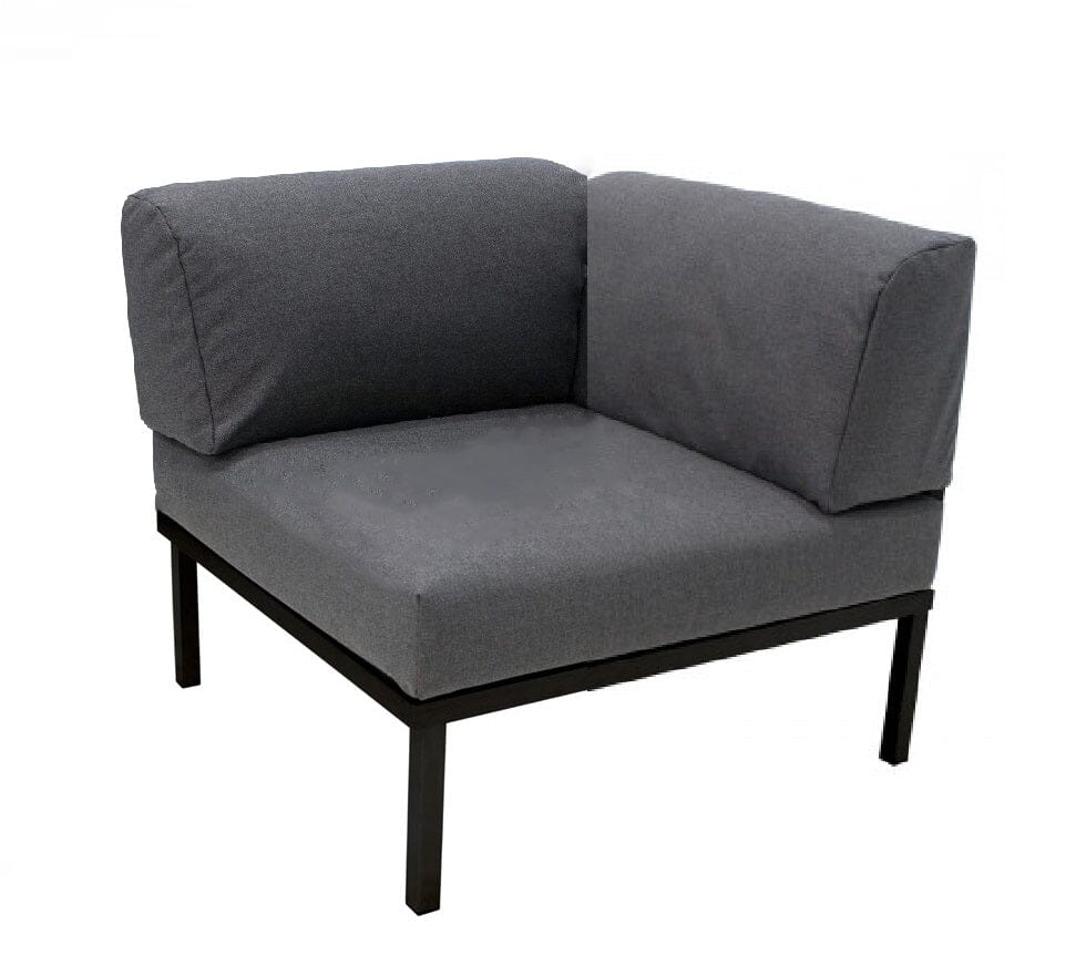 Arolla Module d'Angle en inox Anthracite avec coussins laminés