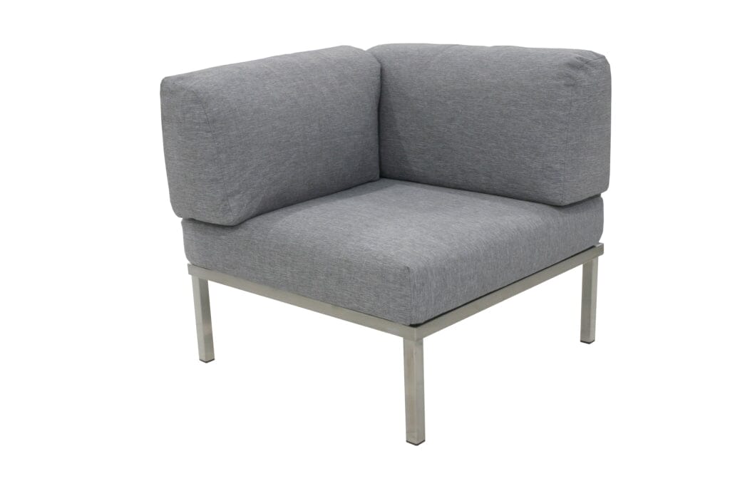 Arolla Module d'Angle en inox brossé avec coussins laminés