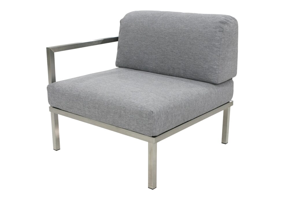 Arolla Module Final en inox brossé avec coussins laminés