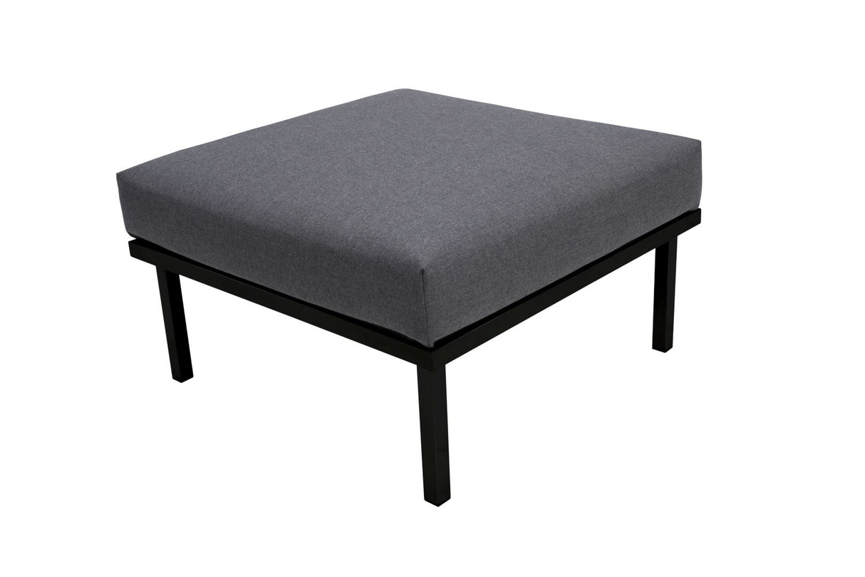 Arolla Repose-pieds Pouf en inox Anthracite avec coussin laminé