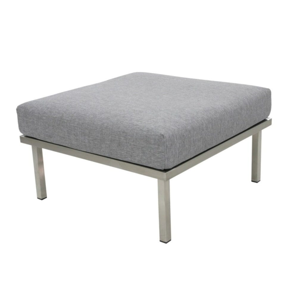 Arolla Repose-pieds Pouf en inox brossé avec coussin laminé