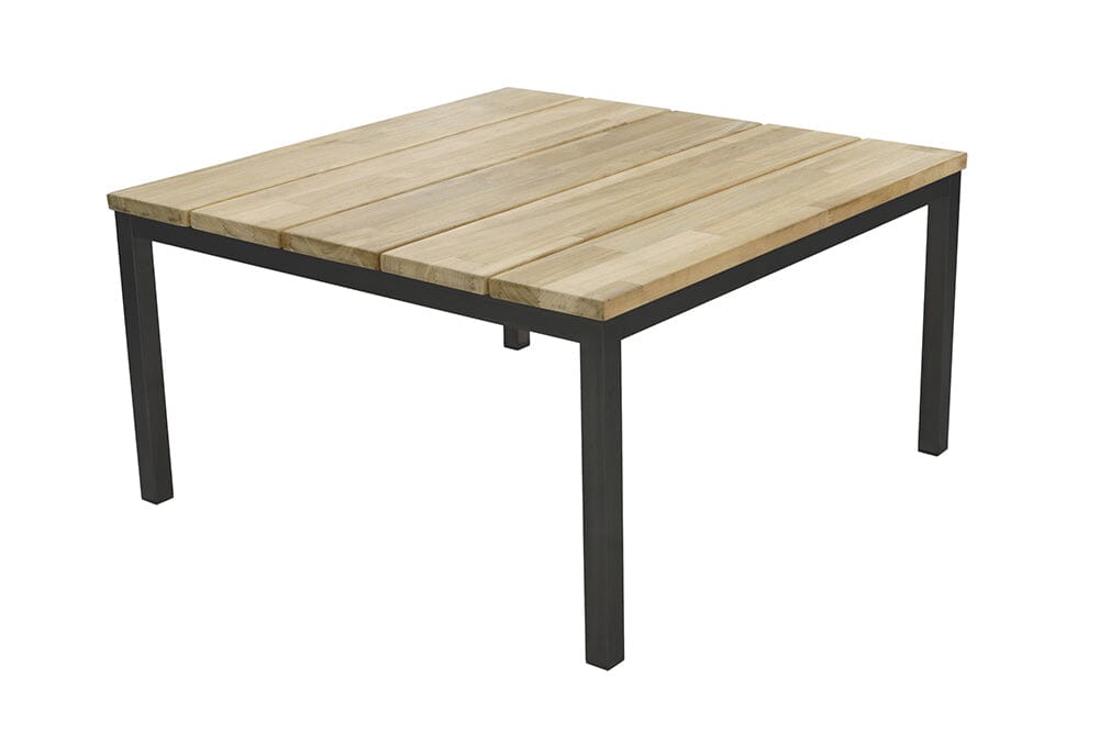 Arolla Table basse 73x73cm H:38cm en inox Anthracite avec Teck