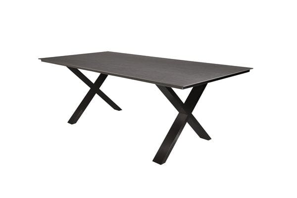Ascona Table 210x100cm Plateau céramique et pied X Noir