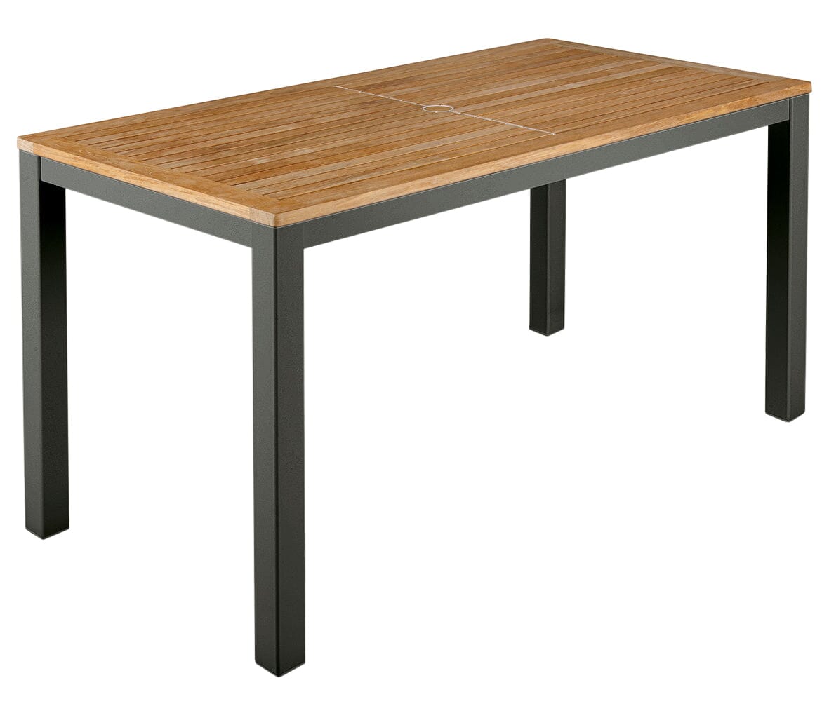 Barlow Tyrie Aura Dining Table 140 (139x71cm) Plateau Teck Plateau Teck et Armature Graphite
