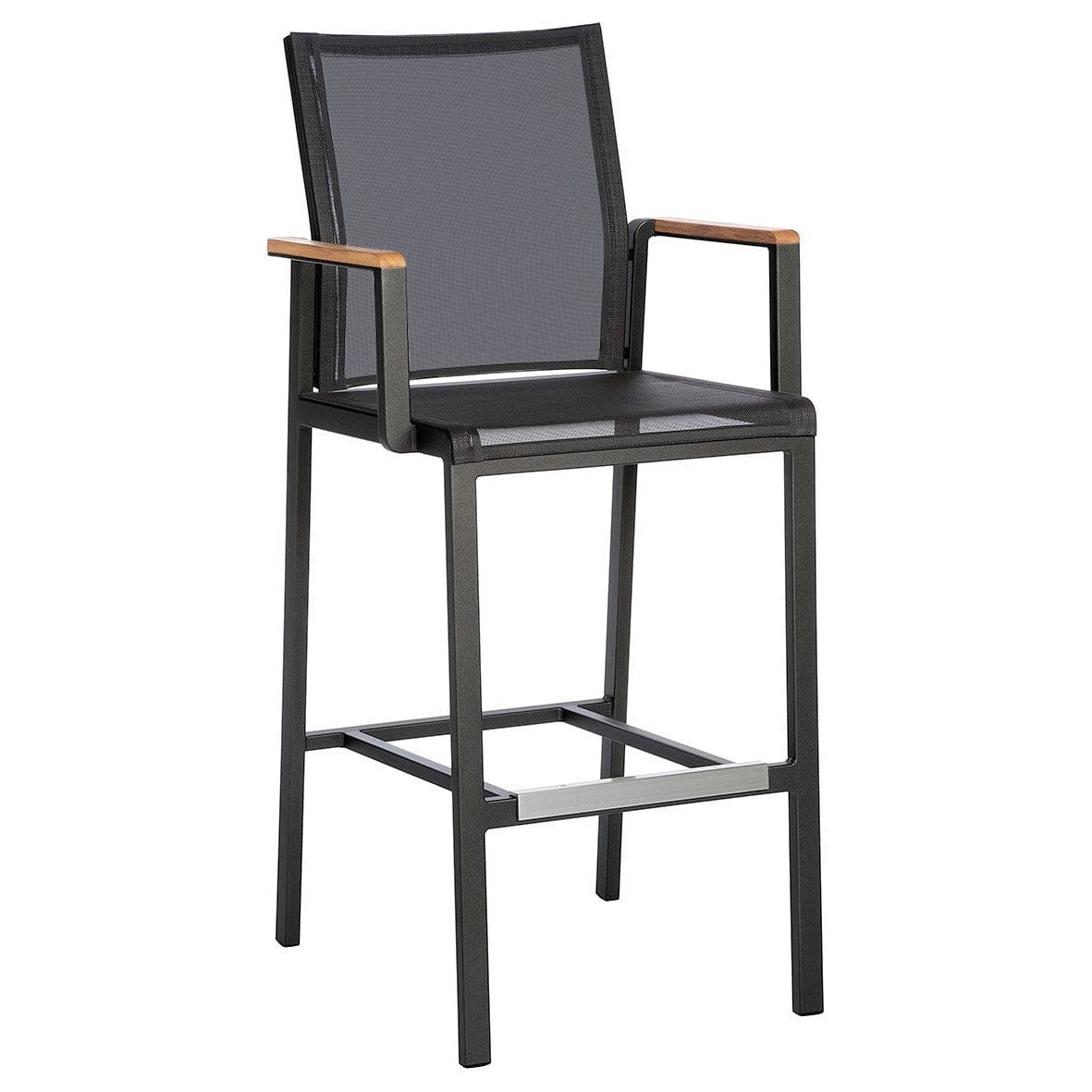 Barlow Tyrie Aura High Dining Carver Fauteuil haut de bar Armature Graphite - Toile Charcoal