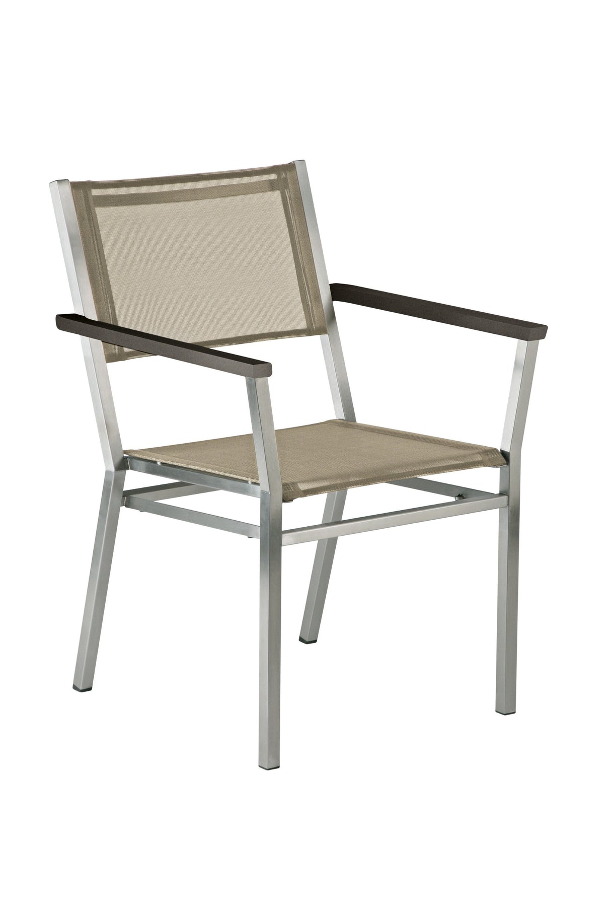 Barlow Tyrie Equinox Dining Fauteuil repas inox avec accoudoirs alu Accoudoirs Graphite - Toile Titanium