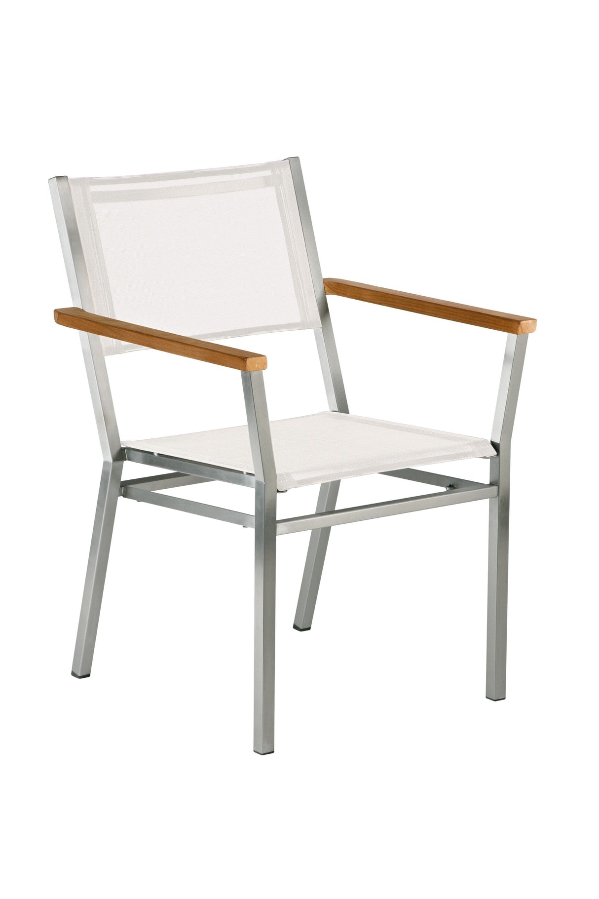 Barlow Tyrie Equinox Dining Fauteuil repas inox avec accoudoirs teck Accoudoirs Teck - Toile Pearl