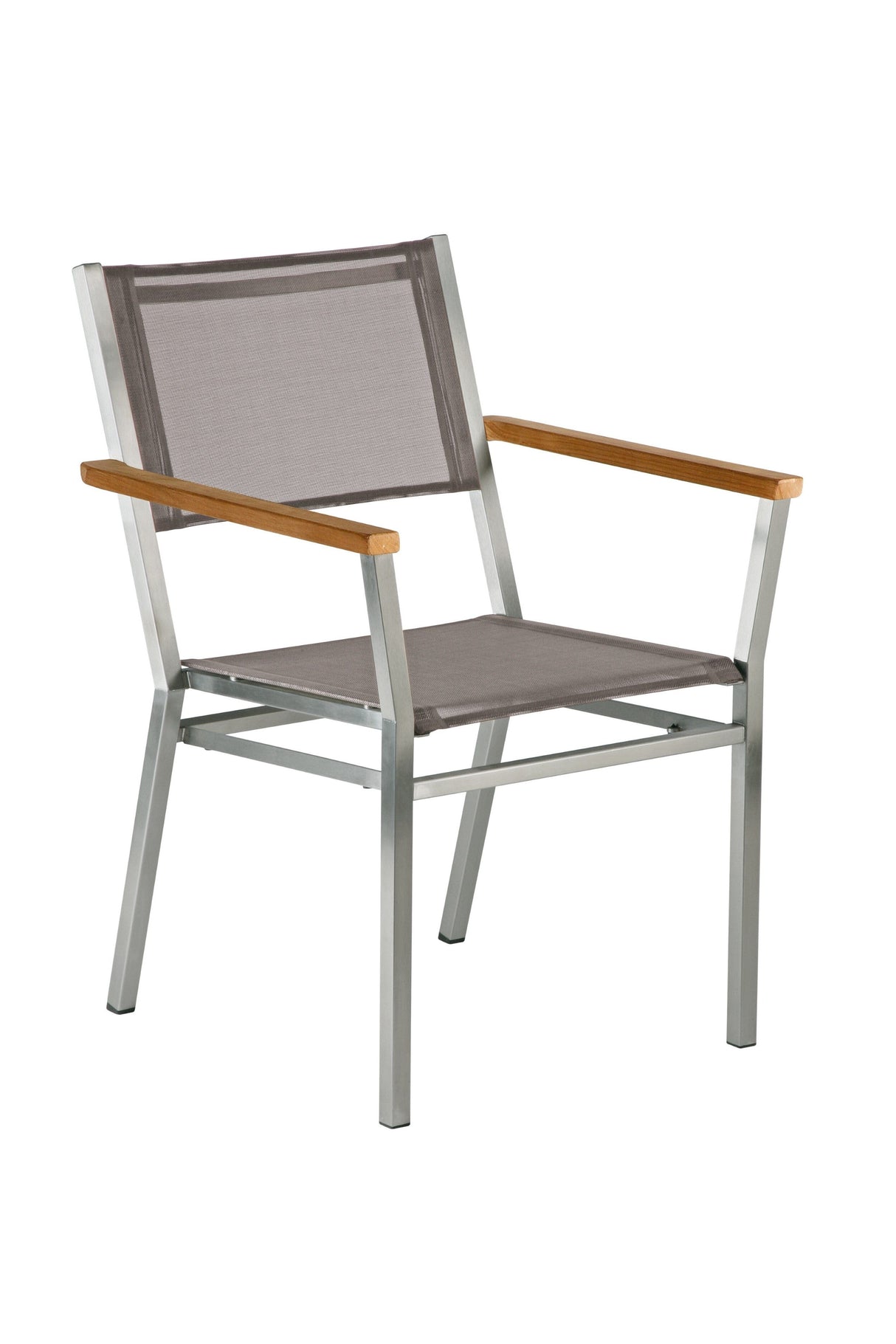 Barlow Tyrie Equinox Dining Fauteuil repas inox avec accoudoirs teck Accoudoirs Teck - Toile Platinum