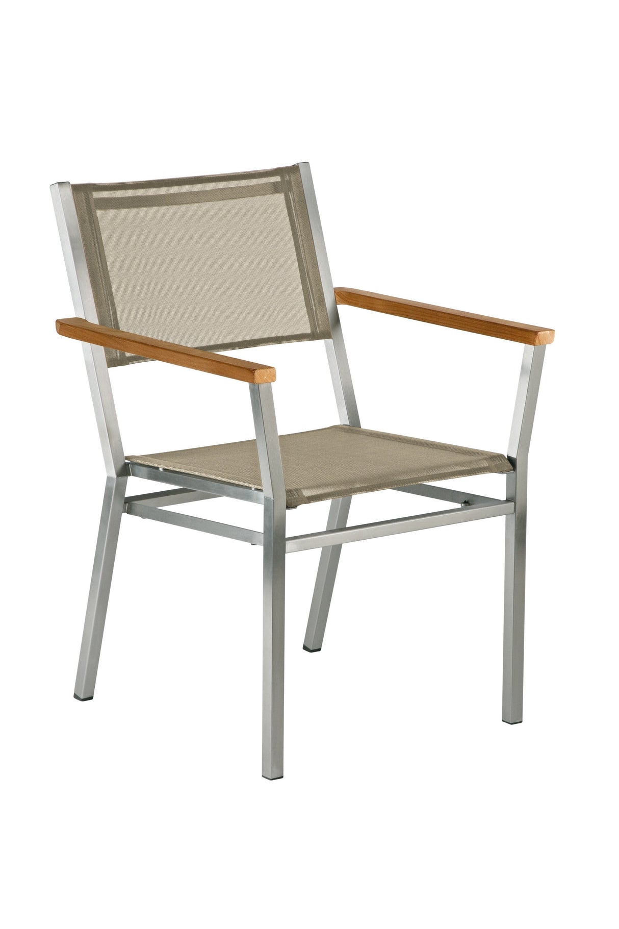 Barlow Tyrie Equinox Dining Fauteuil repas inox avec accoudoirs teck Accoudoirs Teck - Toile Titanium