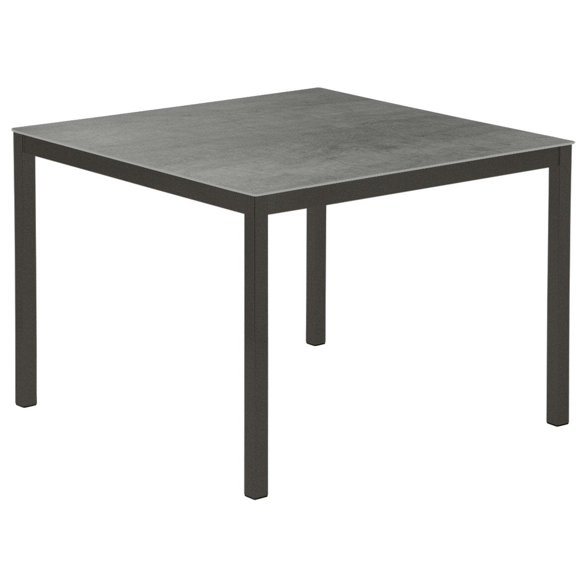 Barlow Tyrie Equinox Dining Table 100 (100x97cm) inox laqué - Plateau céramique Armature Graphite - Céramique Dusk