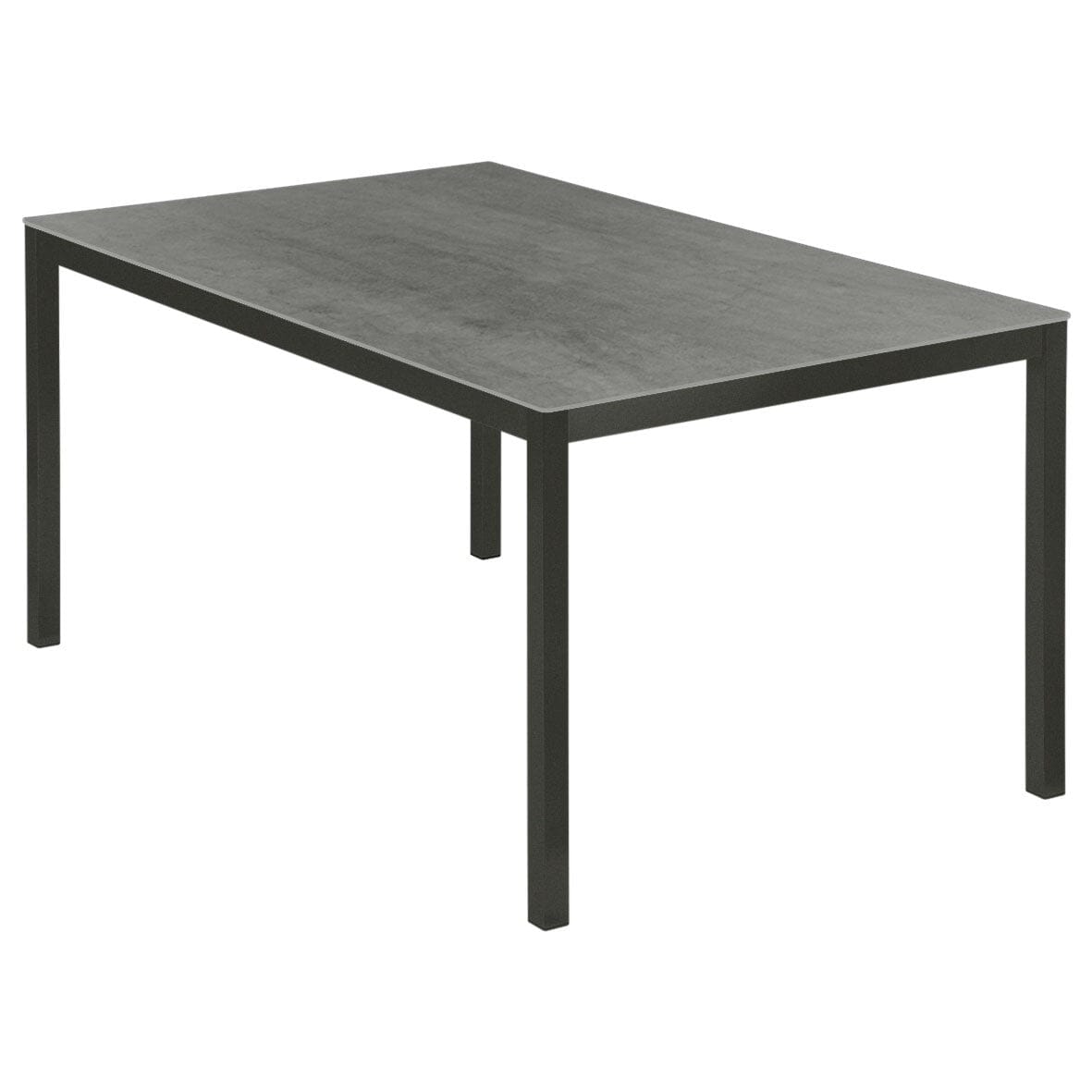 Barlow Tyrie Equinox Dining Table 150 (150x100cm) inox laqué - Plateau céramique Armature Graphite - Céramique Dusk