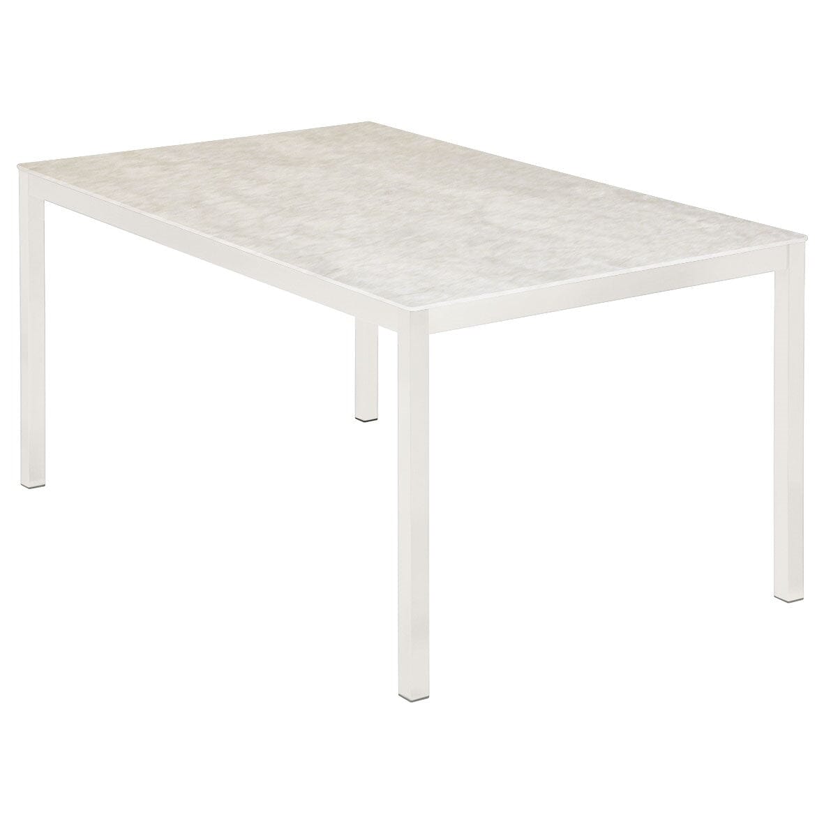 Barlow Tyrie Equinox Dining Table 150 (150x100cm) inox laqué - Plateau céramique Armature White - Céramique Frost