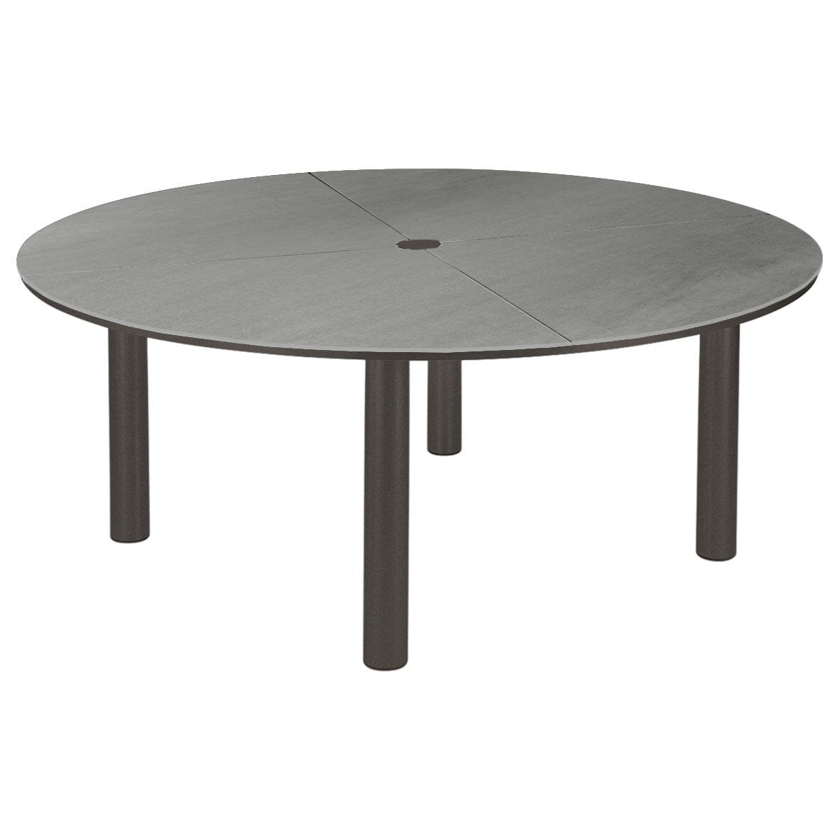 Barlow Tyrie Equinox Dining Table 180 (ronde Ø180cm) inox laqué - Plateau céramique Armature Graphite - Céramique Dusk