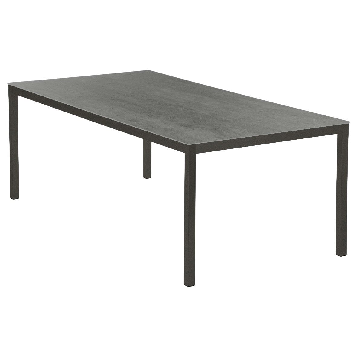 Barlow Tyrie Equinox Dining Table 200 (200x100cm) inox laqué - Plateau céramique Armature Graphite - Céramique Dusk