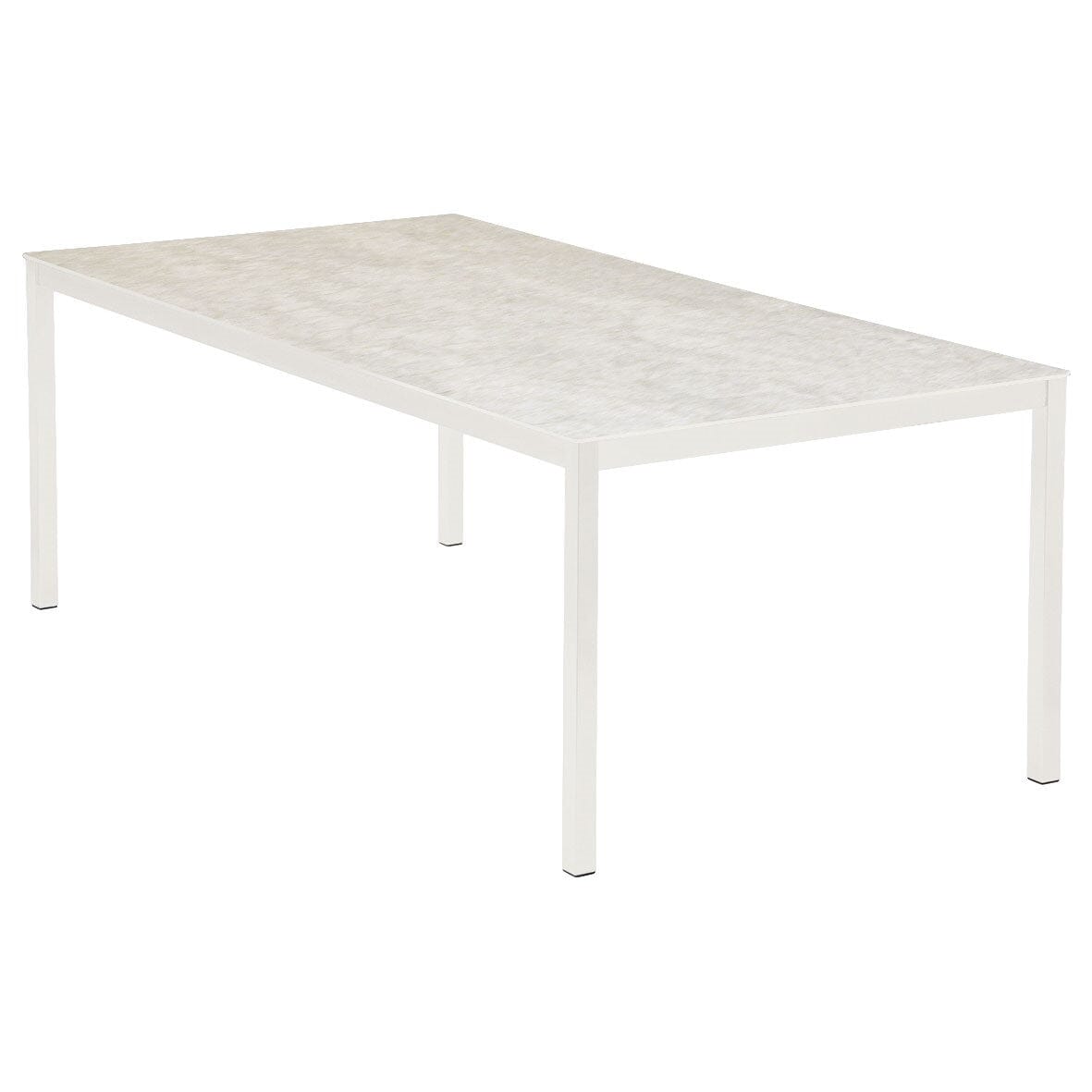 Barlow Tyrie Equinox Dining Table 200 (200x100cm) inox laqué - Plateau céramique Armature White - Céramique Frost