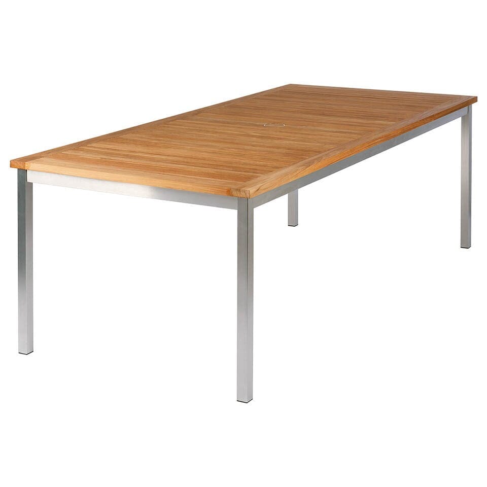 Barlow Tyrie Equinox Dining Table 220 (217x100cm) inox - Plateau teck