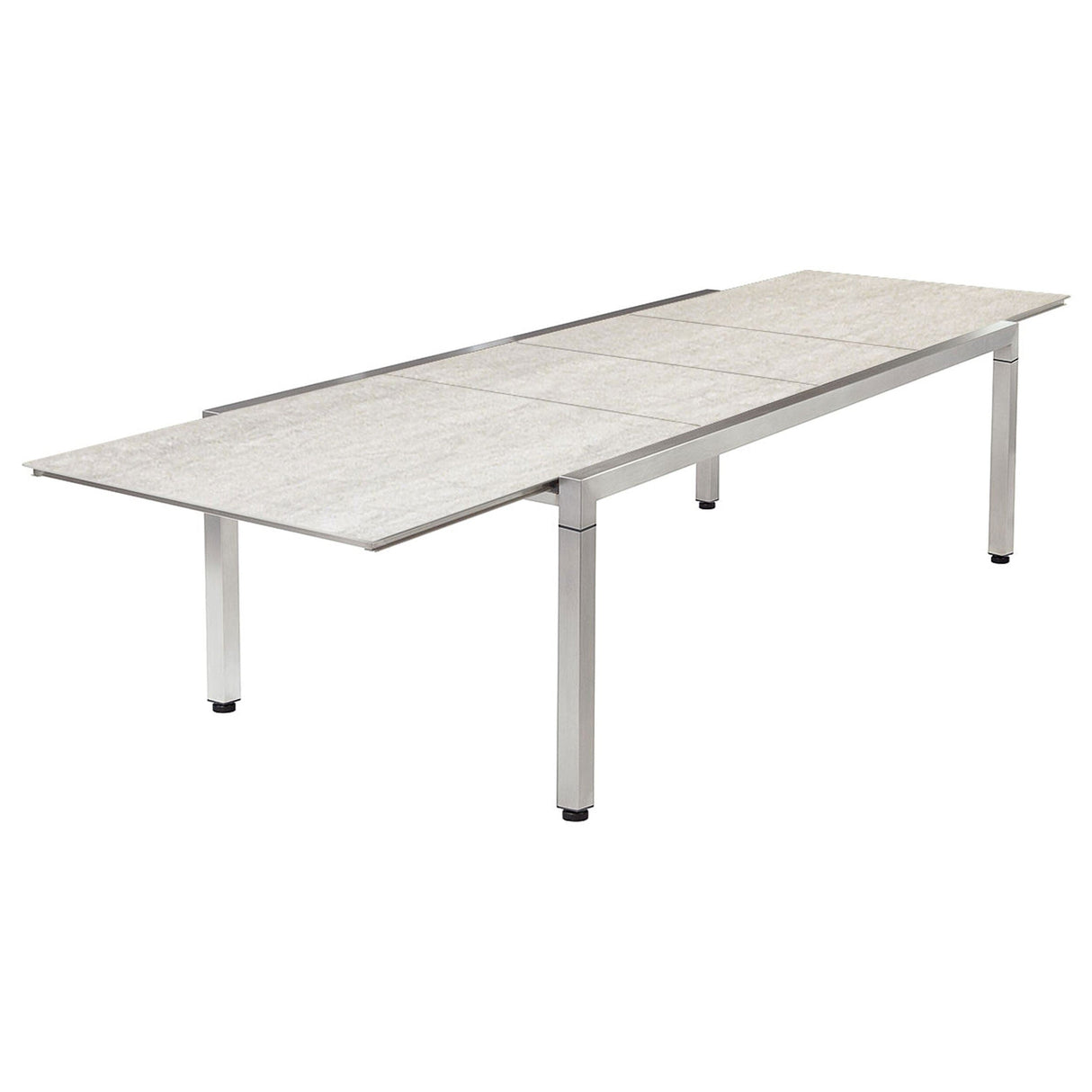Barlow Tyrie Equinox Dining Table à rallonge 360 (240-361x113cm) inox - Plateau céramique Céramique Frost