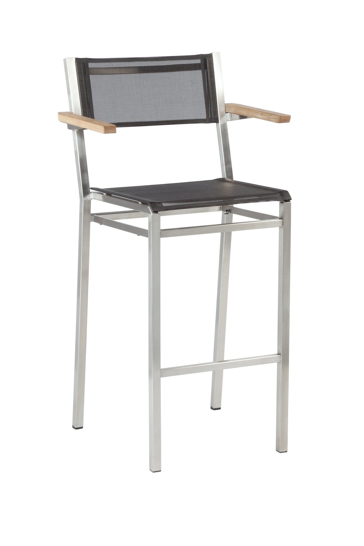 Barlow Tyrie Equinox High Dining Fauteuil haut de bar inox Toile Charcoal