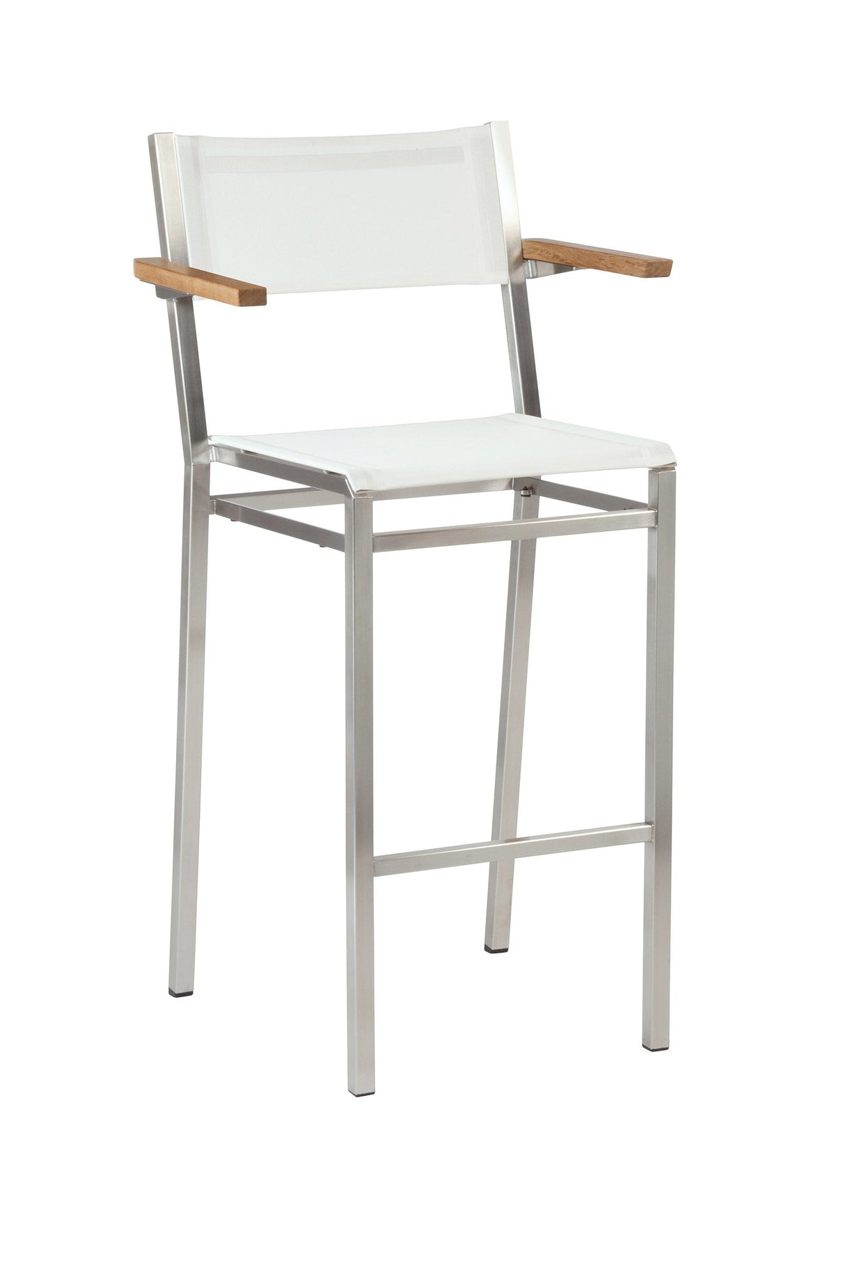 Barlow Tyrie Equinox High Dining Fauteuil haut de bar inox Toile Pearl