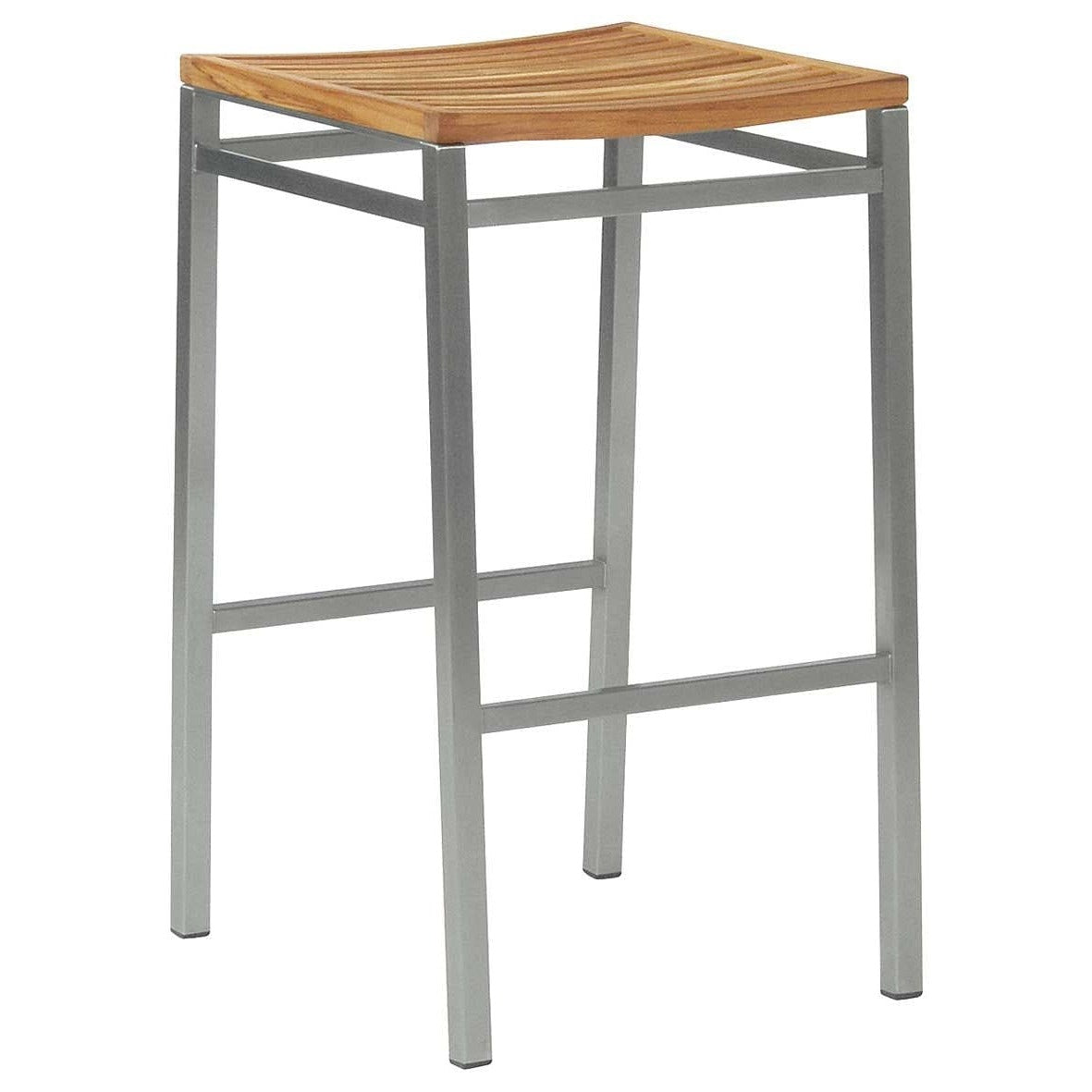 Barlow Tyrie Equinox High Dining Tabouret haut de bar inox avec assise et dossier en Teck