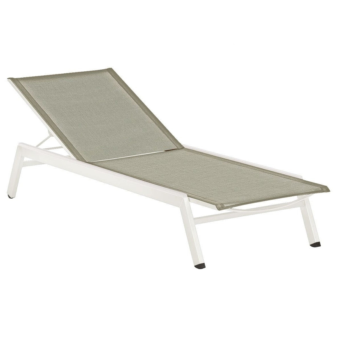 Barlow Tyrie Equinox Occasional Chaise longue inox laqué Armature Artic White - Toile Seagull Sunbrella®