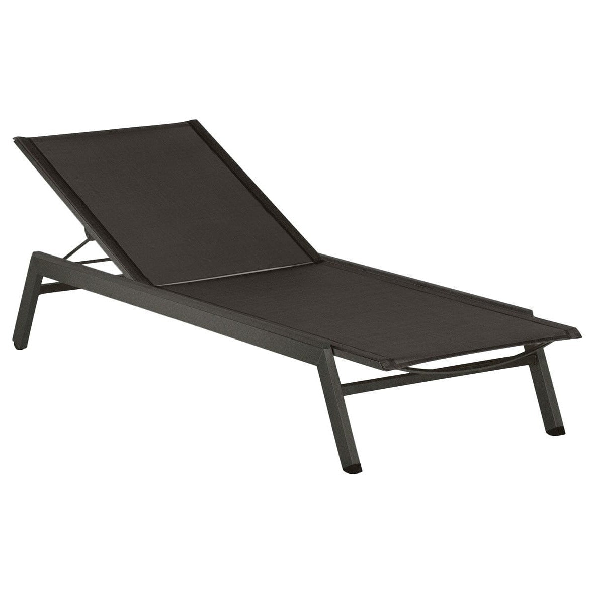 Barlow Tyrie Equinox Occasional Chaise longue inox laqué Armature Graphite - Toile Carbon Sunbrella®