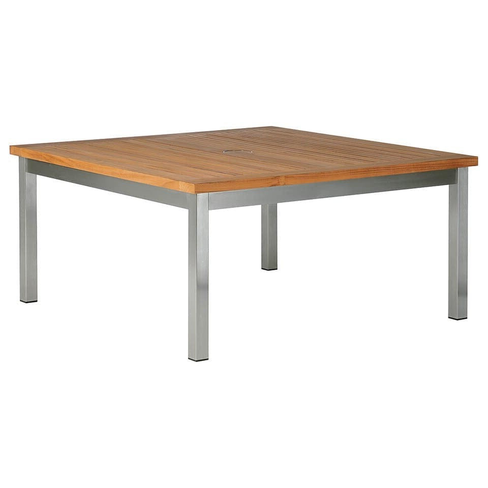 Barlow Tyrie Equinox Occasional Low Table 100 - Table basse 100x97cm H:48cm inox Plateau Teck