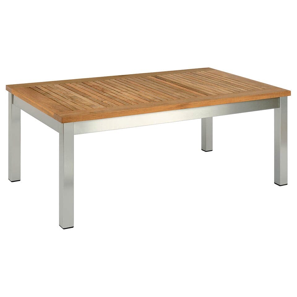 Barlow Tyrie Equinox Occasional Low Table 100 - Table basse 101x59cm H:40cm inox Plateau Teck