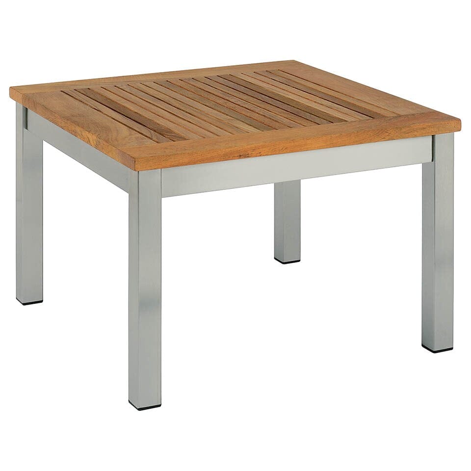 Barlow Tyrie Equinox Occasional Low Table 60 - Table basse 59x59cm H:40cm inox Plateau Teck