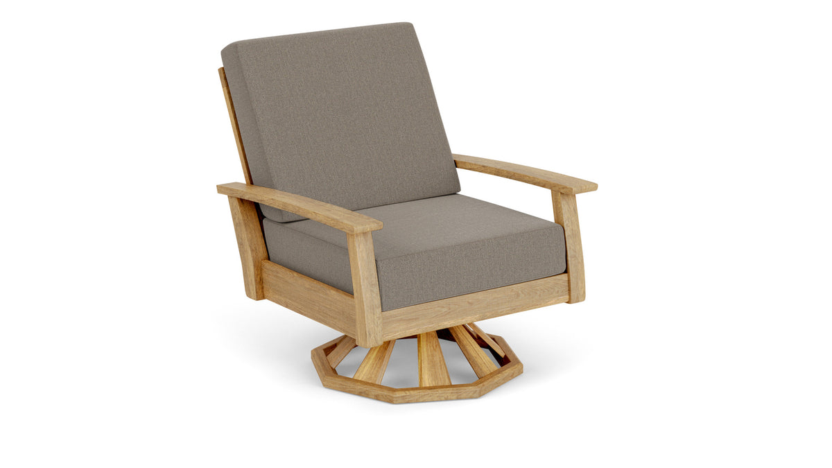 Barlow Tyrie Haven Fauteuil club lounge tounant Swivel Rocker avec coussins Carbon Beige 10065