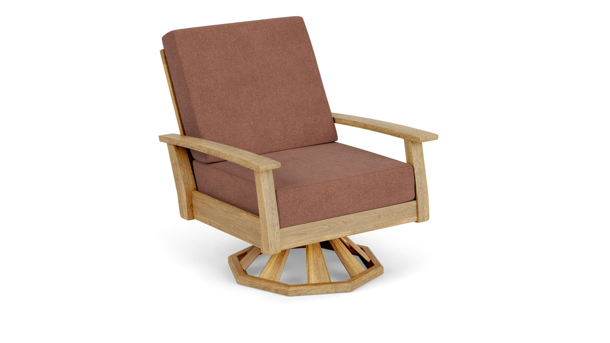 Barlow Tyrie Haven Fauteuil club lounge tounant Swivel Rocker avec coussins Heritage Rust 18021