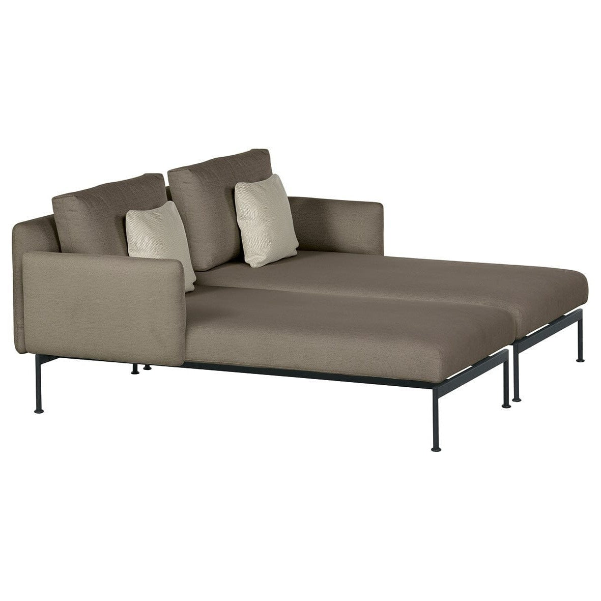 Barlow Tyrie Layout Deep Seating Double Chaise - Double seats et single backs + single low arms - avec coussins