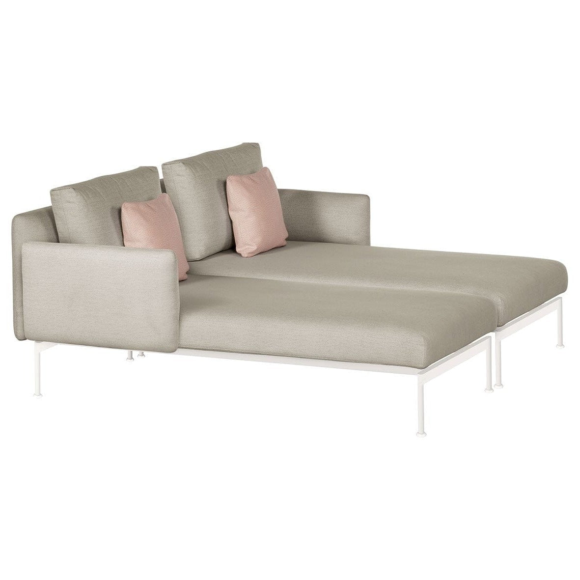 Barlow Tyrie Layout Deep Seating Double Chaise - Double seats et single backs + single low arms - avec coussins